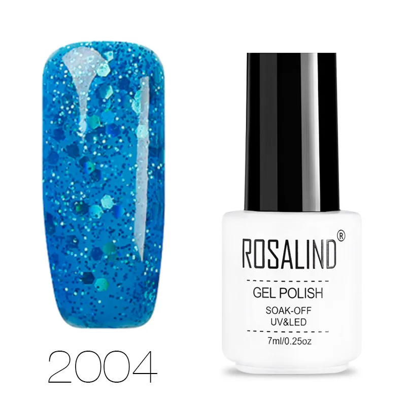 ROSALIND Алмазный Блестящий Гель-лак для ногтей, маникюр для ногтей, полуперманентный УФ-гель для ногтей - Цвет: 2004