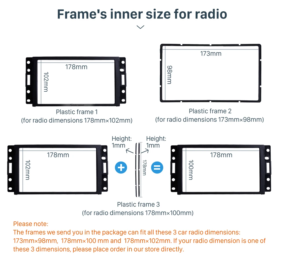 Seicane Black Double Din Car Radio Fascia for Hummer H3 CHEVROLET BUICK PONTIAC/ SATURN / SAAB Surround Panel Auto Trim Stereo Dash CD Frame