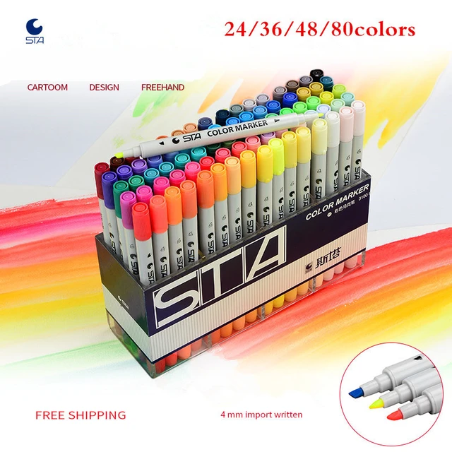 Markers Set 18 20 24 36 40 48 60 Color Copic Markers Sketch Set