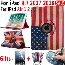 Чехол для Apple iPad 9,7 A1893 A1954 6th поколения 5th A1822 A1823 воздуха A1474 A1475 Air 2 A1566 флаг вращающийся чехол