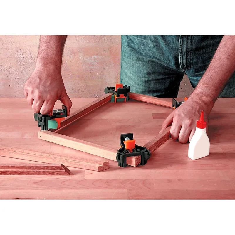 

Fixing Clips Woodworking Tool 90 Degree Corner Clamp Metal+Plastic Fixing Clip