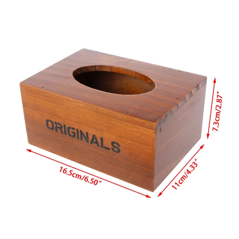 Винтажная деревянная коробка для ткани покрытие дерево бамбуковый диспенсер бумажный держатель для салфеток Органайзер
