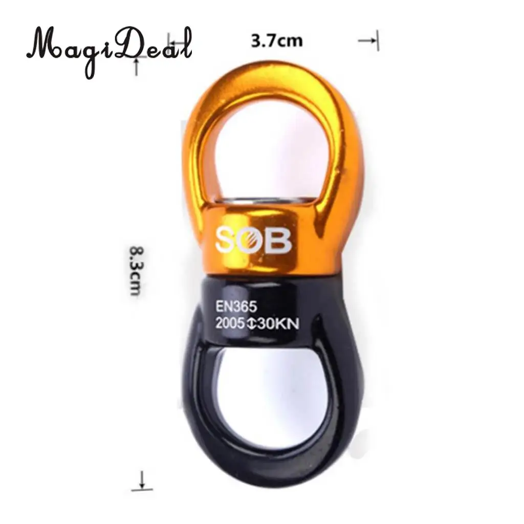 MagiDeal High Strength 30KN Rock Climbing Swivel Rotor Hook Swivel Ring Rotary Connector for Mountaineering Rescue Application