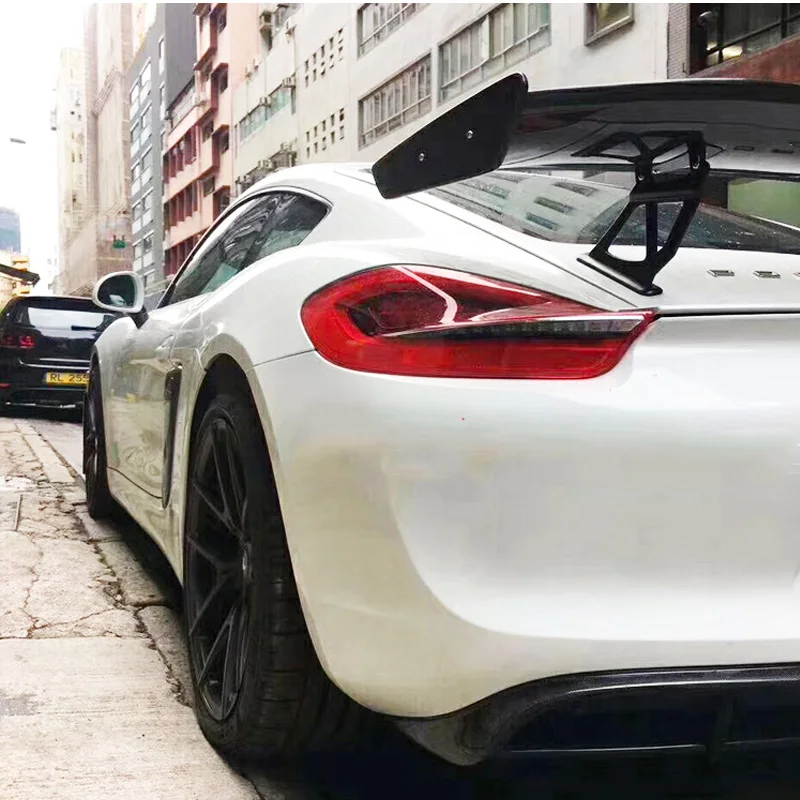 Задний спойлер GT4 из углеродного волокна для Porsche Boxster Cayman 981 718|Спойлеры и крылья| |