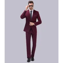 Новое поступление мужской костюм весна тонкий жениха Нарядные Костюмы для свадьбы для Для мужчин смокинг One Button Blazer индивидуальный заказ(куртка+ брюки