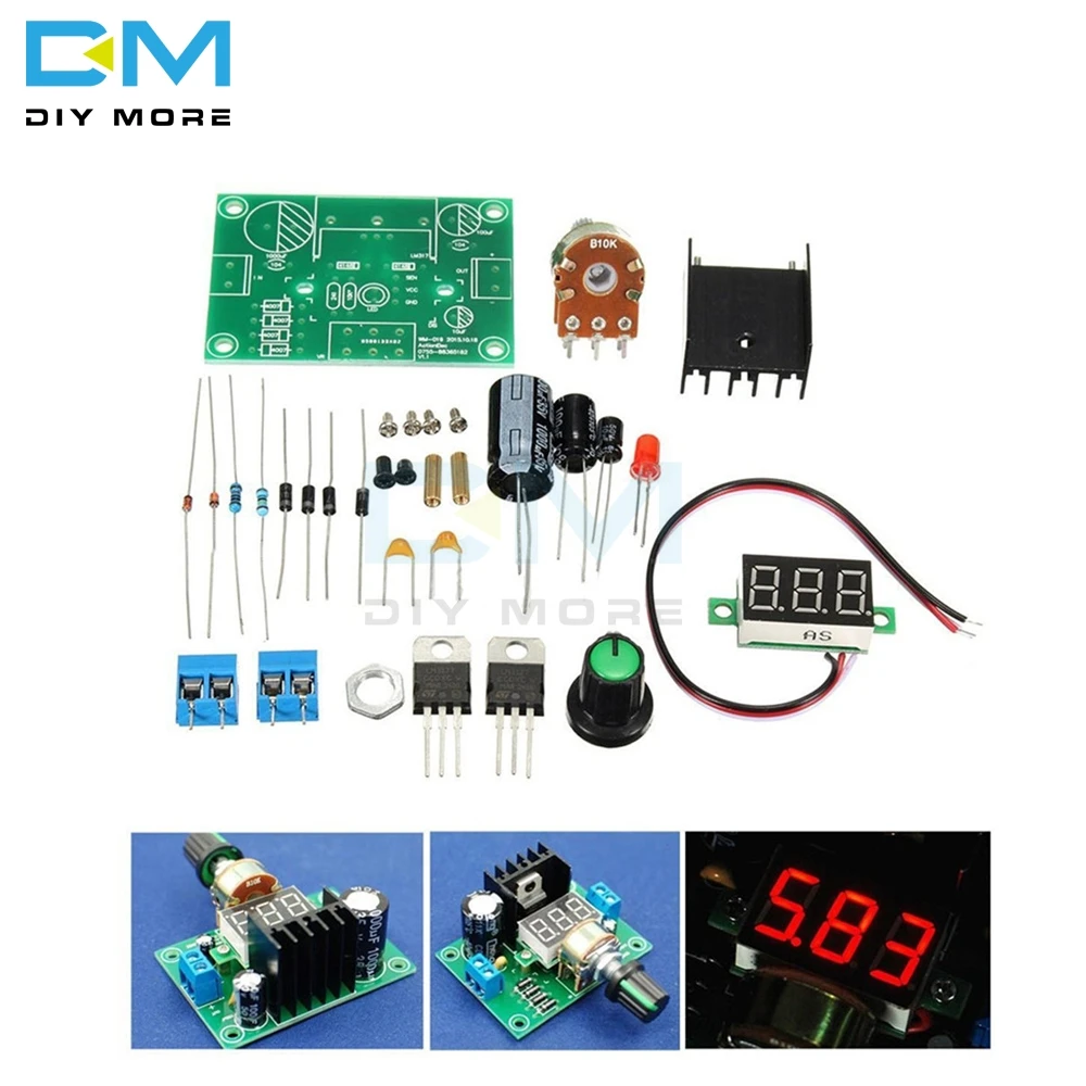 LM317 светодиодный дисплей, регулируемый регулятор напряжения, силовая плата, производственный модуль, большой, для средней школы, выпускной дизайн