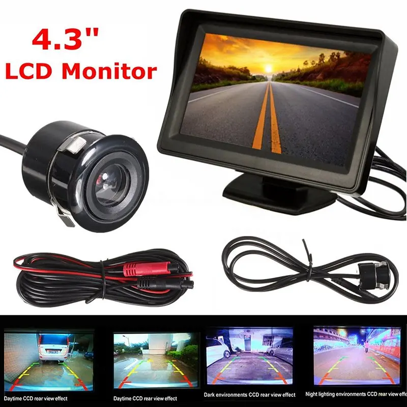 

VicTsing Car Monitor 4.3 inch LCD Car Reverse View Backup Monitor Rear Camera Kit Set Car Rearview Monitors NTSC Parking Cameras