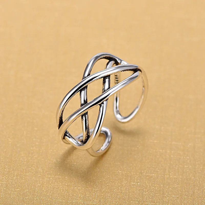 925-Sterling-Silver-Open-Rings-For-Women-Original-Handmade-Sterling-Silver-Multi-layer-Winding-Twist-Hollow
