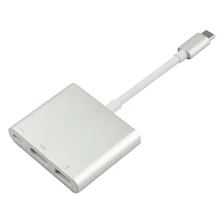 USB 3,1 type-C к HDMI USB-C цифровой многопортовый адаптер 4 K женский 2 порта USB 3,0 концентратор и USB-C зарядное устройство OTG для Macbook 1 шт