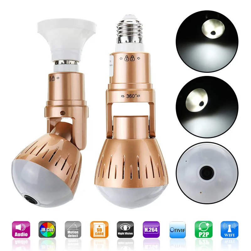 

Smuxi Smart Security WiFi E27 960P Monitor Night Camera Light Bulb 130 Million Pixels E27 Monitor Night Camera Light