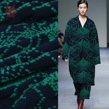 Американский стиль темно-зеленый жаккард кашемир шерсть ткань для зимнее пальто толстые шерстяные ткани telas tecidos stoffen SP4440