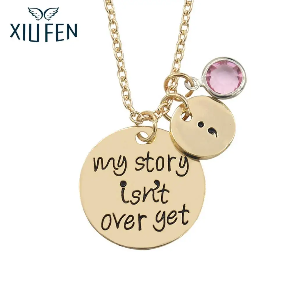 Sangdo Women Lettering Inspiring Cute Round Alloy Pendant Necklace with Chain Christmas Gift | Украшения и аксессуары