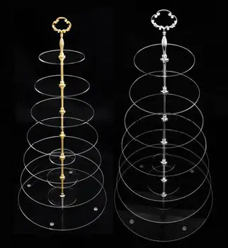 

Free shipping 7 Tier Clear Acrylic Circles Wedding Cake Stands Hardware Party Cupcake Stand Free Fedex