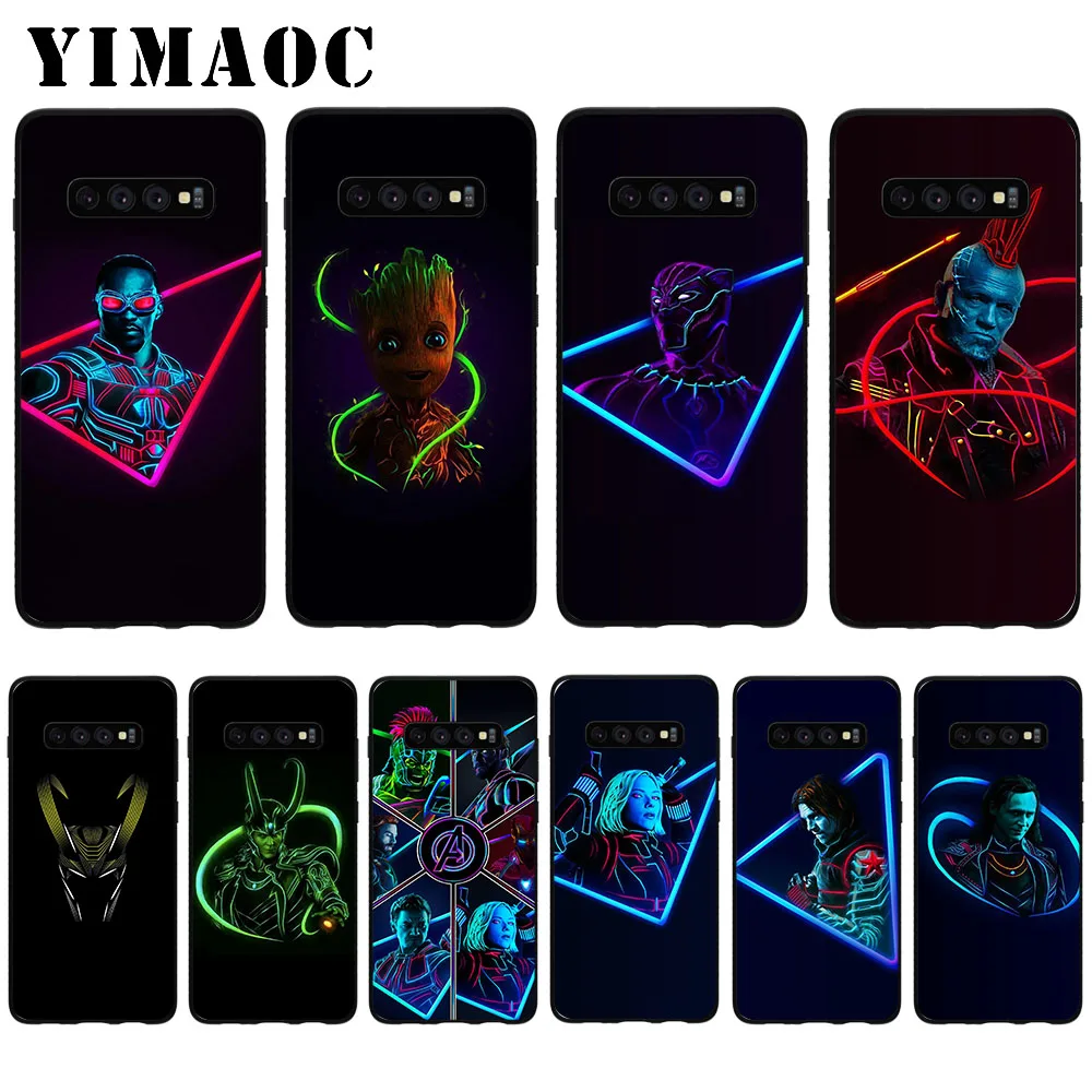 

YIMAOC Marvel Super Heroes Florescent Soft Case for Samsung Galaxy S10 Plus S10e S6 S7 Edge S8 S9 Plus J6 M10 M20 M30