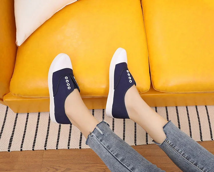 Adult canvas casual shoes woman flats 2019 solid comfortable flat with sneakers women shoes slip-on ladies shoes women sneakers (28)