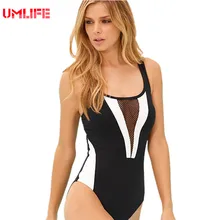 Sexy One Piece Swim Suits Black White Patchwork Bodysuit Monokini One Piece Backless Swimwear Womens Bathing Suit