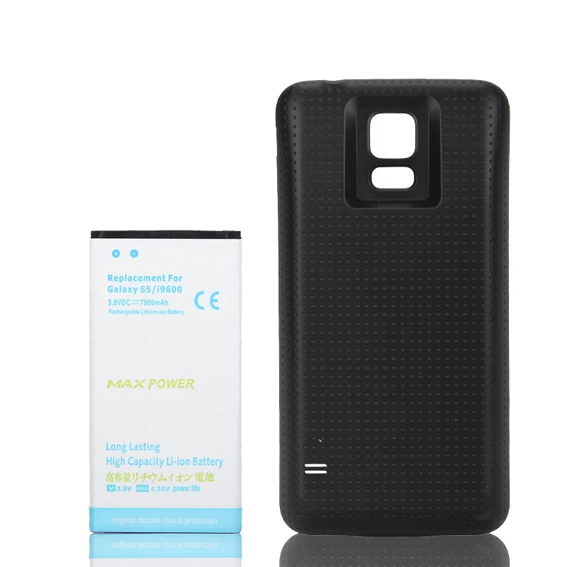 

High Capacity 7000mAh Extended Replacement Battery + Back Case Cover For Samsung Galaxy S5 i9600