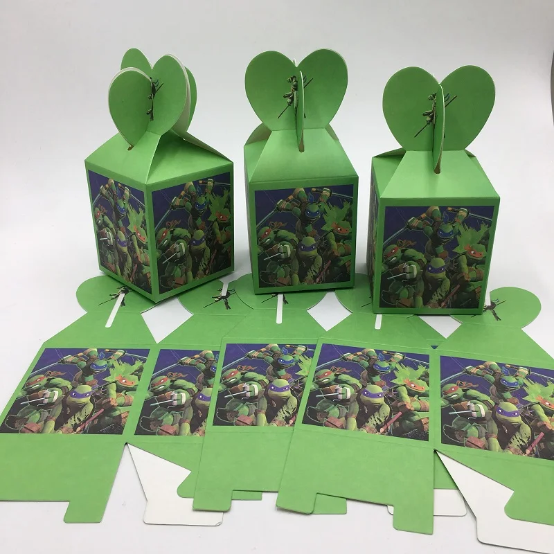 12pcs Teenage Mutant Ninja Turtles Candy Boxes Kids Favor Birthday Party Box Birthday Party