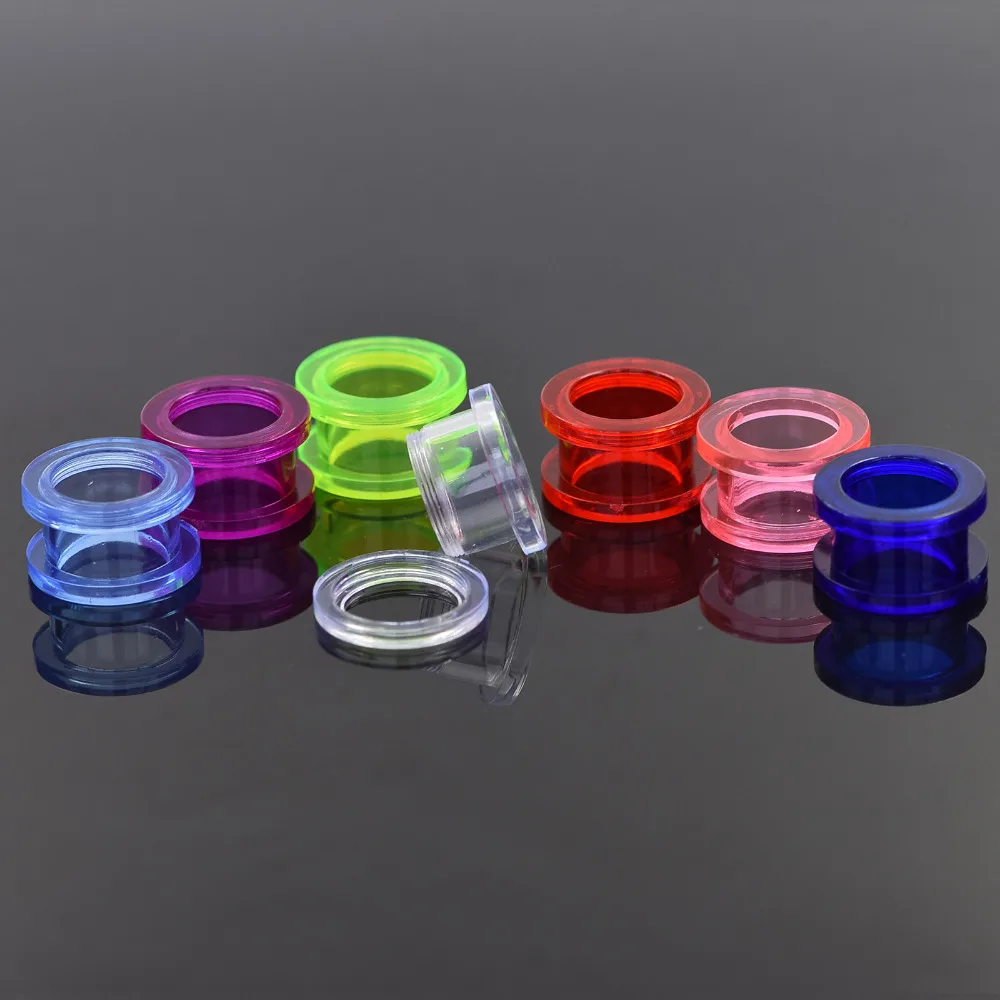 Ear Expander Piercings Clear Acrylic Screw Ear Tunnels Plug Stretcher 1