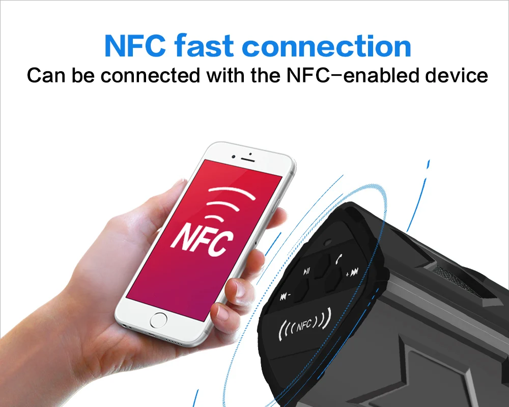 FSU 4,0 водонепроницаемый беспроводной Bluetooth стерео динамик звуковая коробка без рук NFC для телефона внешний аккумулятор 1800 мАч Bluetooth динамик
