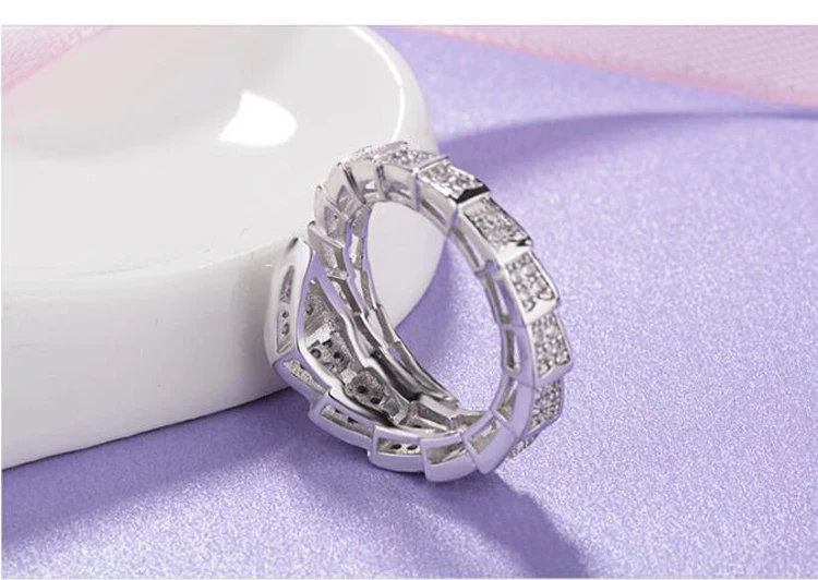 KOFSAC Изысканный CZ личности серпантинное кольцо новое очарование кольца из стерлингового серебра 925 для женщин мужчин вечерние ювелирные изделия рождественские подарки