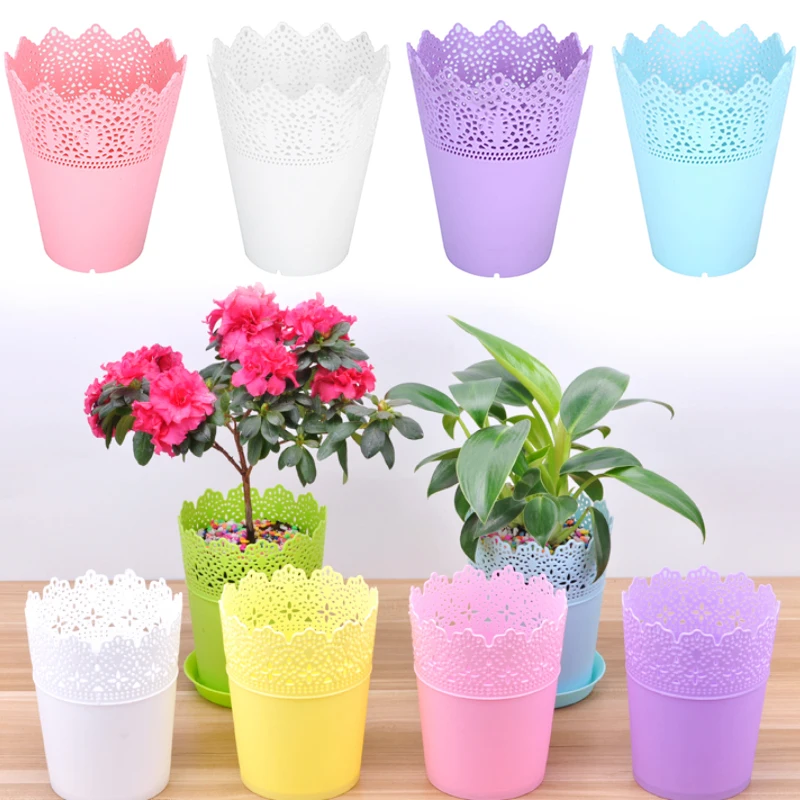 

Office Pen Container Flower Pots Lace Plant Vase Pot Beautiful Desk Tidy Holder Plastic Economic Contemporary Makeup Brush