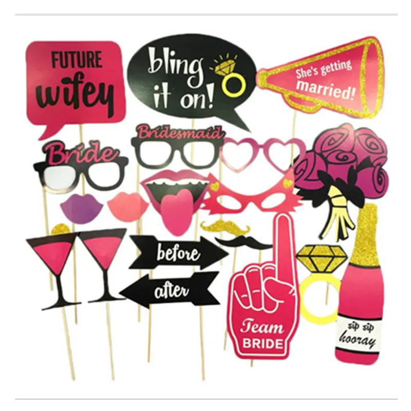

Wedding decoration Bride To Be Bachelorette Party Supplies team Bride Photo Props Set Sash Balloon Veil Hen Party Bridal Shower