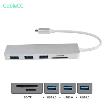 

Type-C USB-C to 3 Ports Hub With SD TF Card Reader for Laptop & Phone