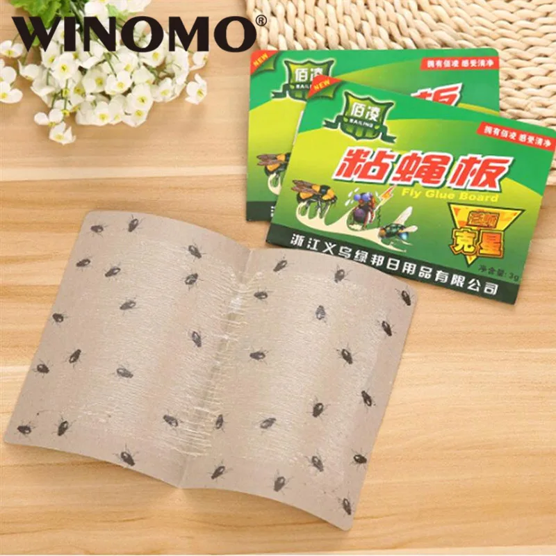 

WINOMO 5Pcs Fly Sticky Glue Paper Boards Disposable Non-Toxic Flies Moths Traps Flying Insects Pest Catcher for Kitchen Yard