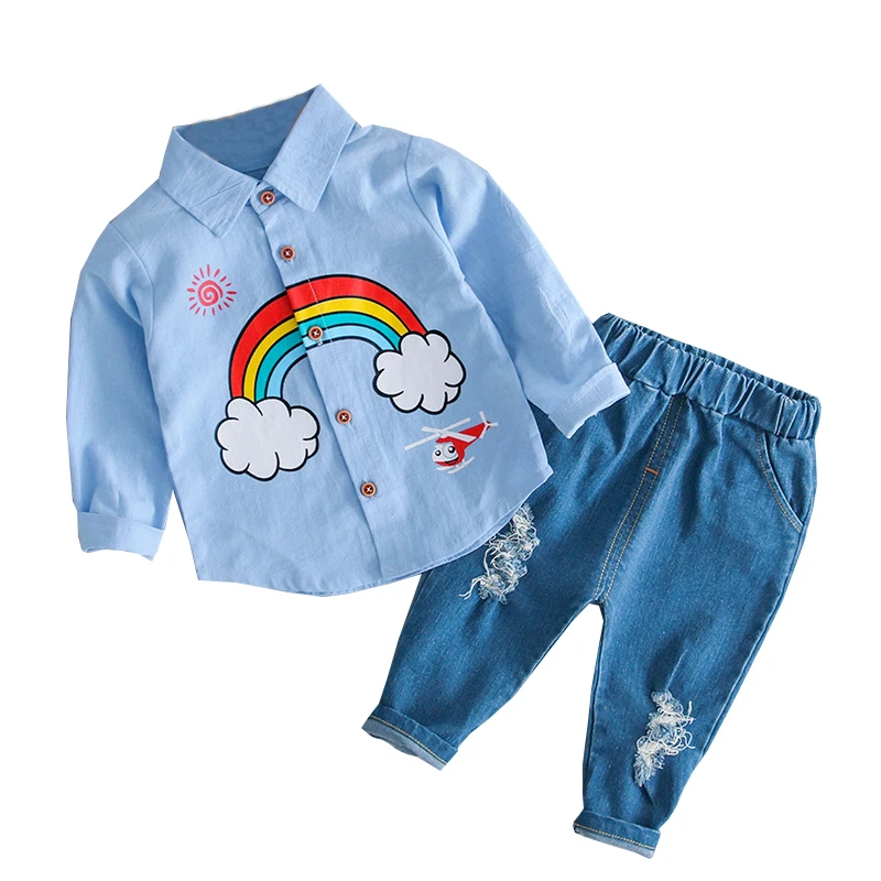 

Spring Autumn 2019 New Children's Suit Boy's Clothing Shirt + Pants 2pcs Sets Baby Boy's Clothes Fashion Set Children's Wear