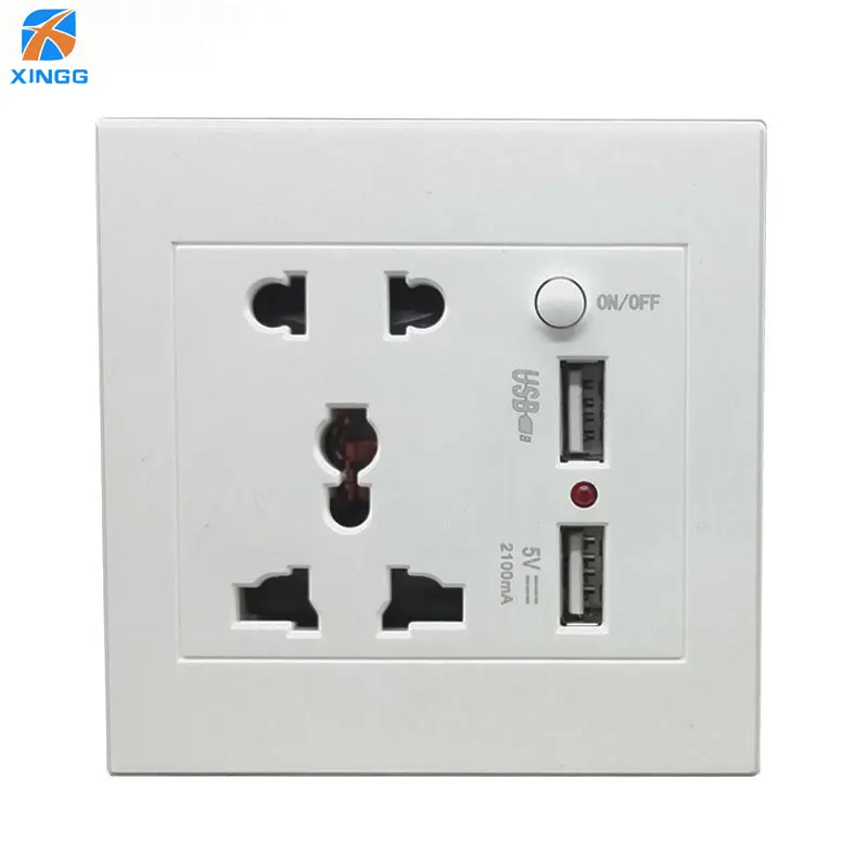 AC 110 250 В 10A USB настенная розетка Универсальная панель с 2 usb портами вилка зарядное