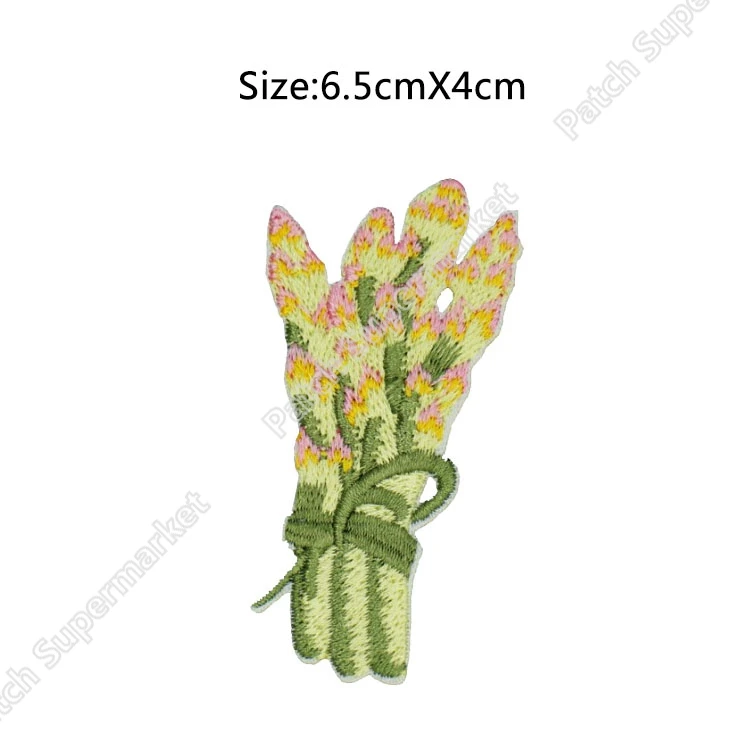 HIGH QUALITY Asparagus Vegetable Food Iron On Patches For Clothing