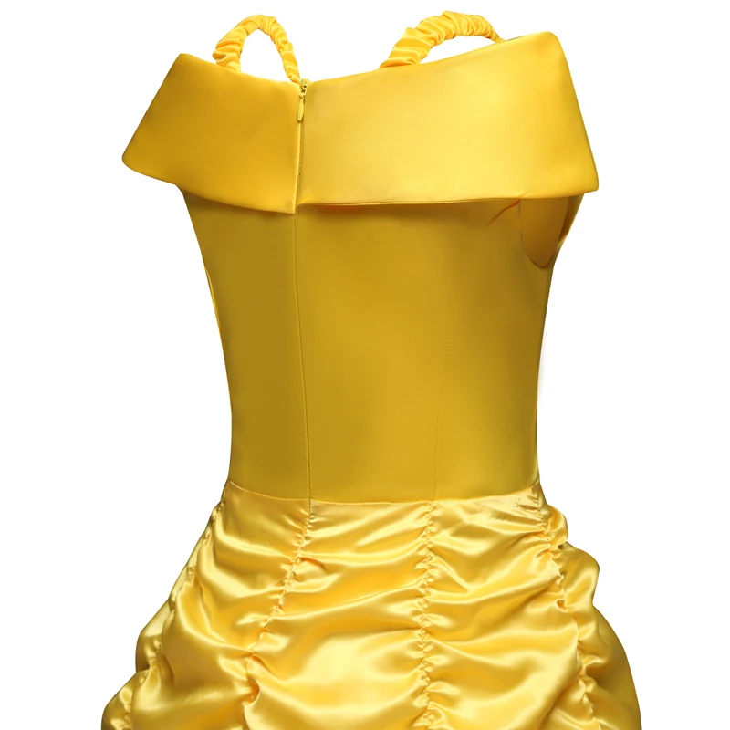 Girls dress princess costume kids clothes for Beauty and the beast Belle Party