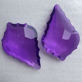 

Violet 10pcs/Lot 76mm Crystal Maple leaf Pendants Glass Prism Parts For Wedding Strands Glass Lamp Pendants