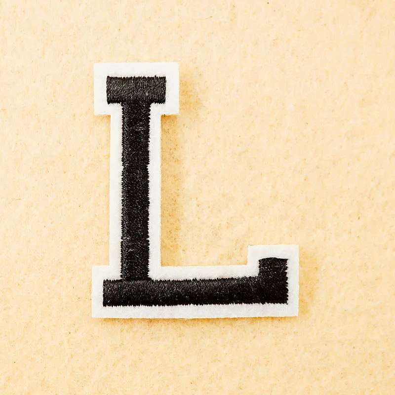 

Letter: L (Size:4*5.5cm) DIY Cloth Patch Badge Embroidered Cute Badges Hippie Iron On Kids Cartoon Patches For Clothes Stickers
