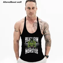Мужские майки Халк тренажеры печати Бодибилдинг Танк топики без рукавов рубашки спортивная майка для фитнеса майка для тренировок мужская жилетка одежда