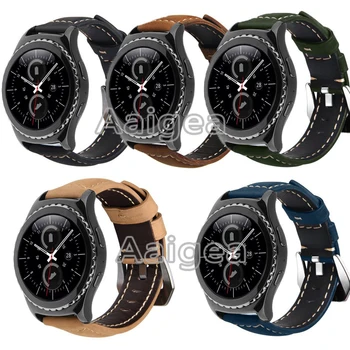 

Genuine Leather Replacement Strap Band for Samsung Gear S2 Classic Silver Solid Buckle watchbands for gear s2 R720 sport band
