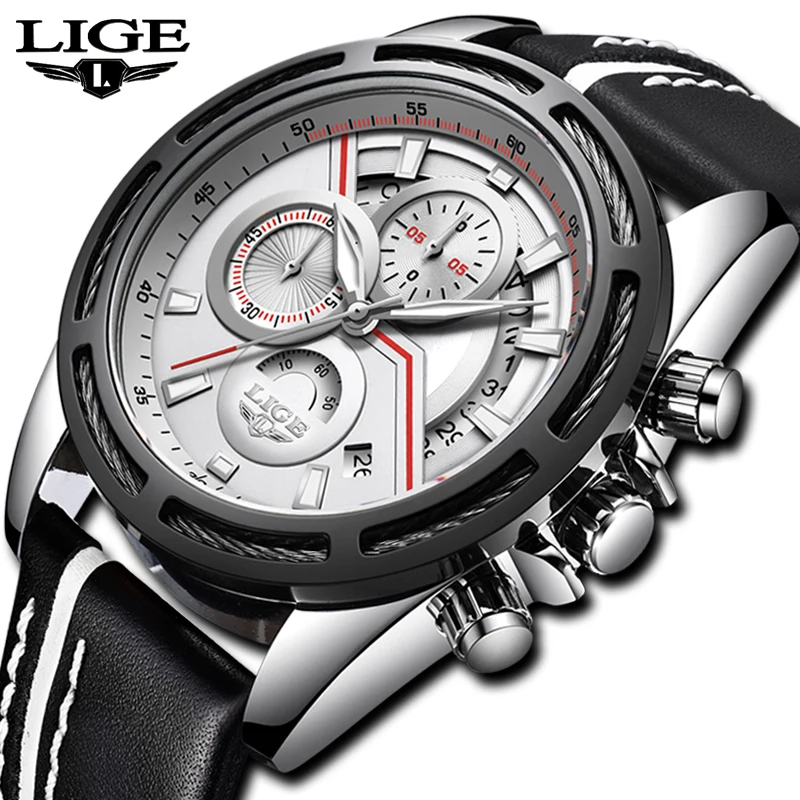 

Mens Watches LIGE Top Brand Luxury Men's Fashion Business Watch Men Military Waterproof Sports Quartz Watch Relogio Masculino
