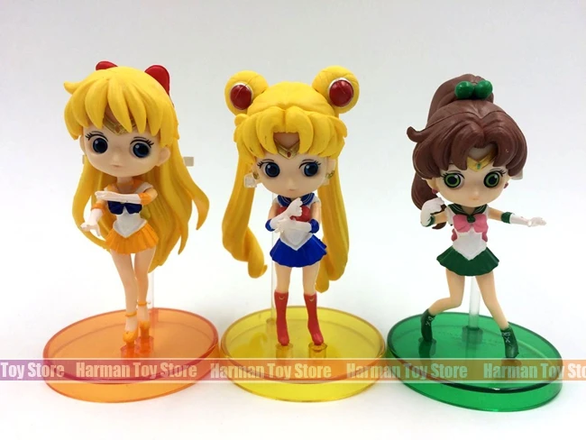 8 см 3 шт./лот рисунок японского аниме Сейлор Мун версии фигурку Коллекционная модель игрушки для девочек