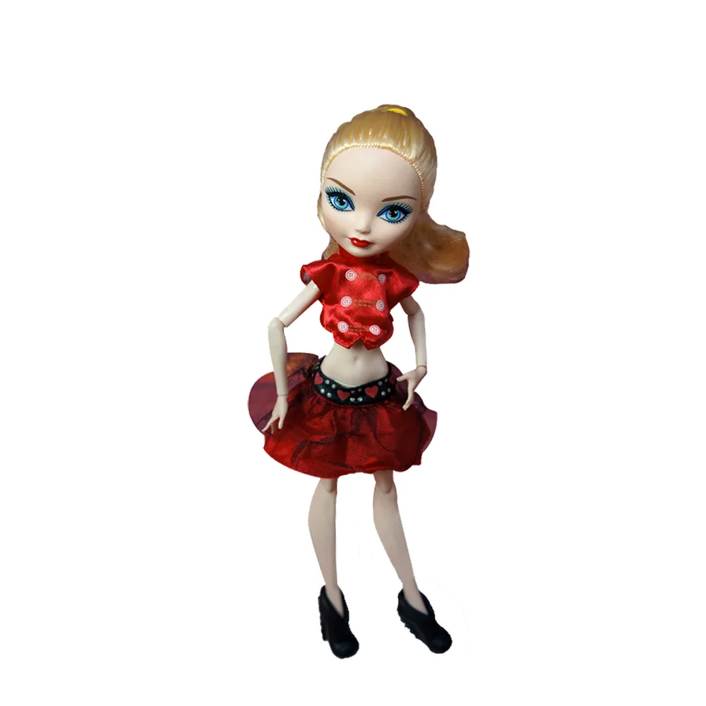 Rosana/Одежда для куклы Monster High, повседневная одежда, костюм, вечерние костюмы, юбка, кофта и штаны, штаны, наряд, аксессуары для кукол - Цвет: Red dress