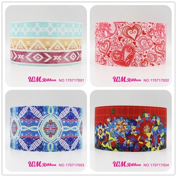 

Q&N ribbon 3inch 75mm pattern flower heart printed grosgrain ribbon webbing 50yards/roll for headband free shipping