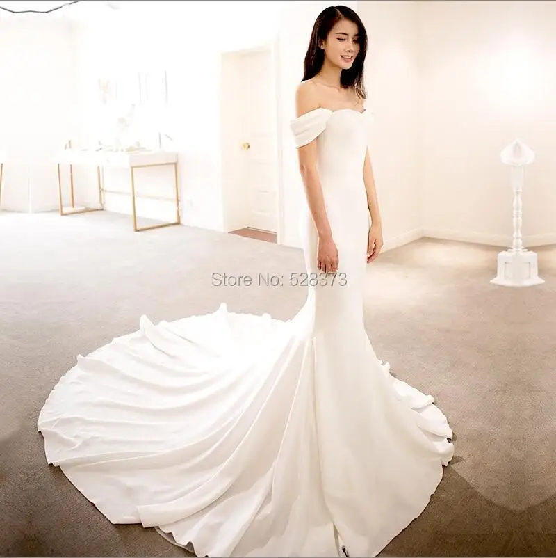 Ynqnfs W15 Real Flare Fishtail Mermaid Off Shoulder Simple Light