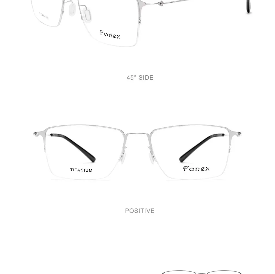 Титановый сплав оправа для очков мужские полуоправы по рецепту Близорукость Оптические очки оправы женские корейские Безвинтовые очки 9861