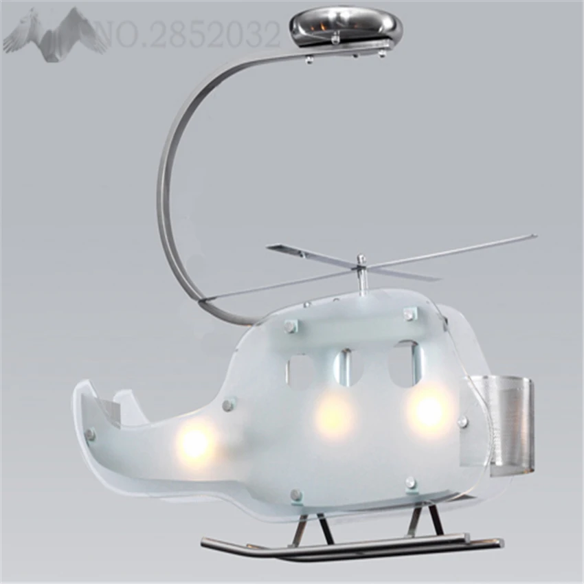 LFH Creative Modern Cartoon Children Helicopter Shape LED Glass Ceiling