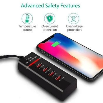 

Universal EU US Plug 4 USB Port Fast Phone Charger Travel Wall Power Fast Charging Adapter For iPhone For Samsung Mobile Phones