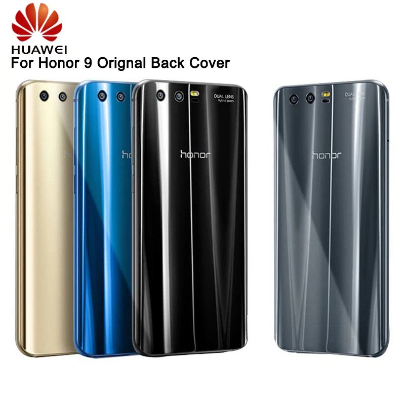 

Original HUAWEI Back Battery Glass Cover Door Housing For Huawei Honor 9 STF-AL00 5.15" Back Rear Glass Case
