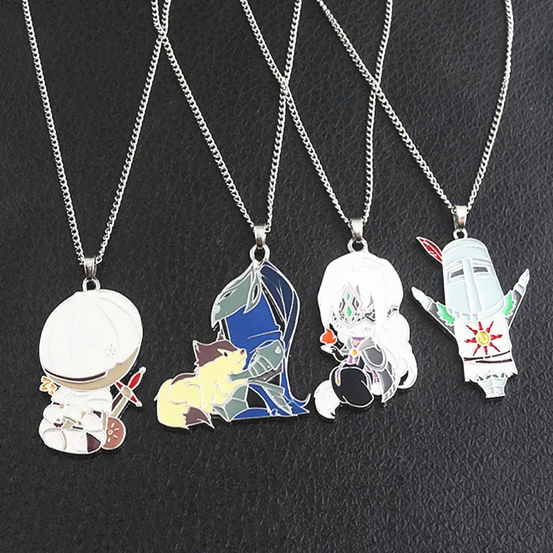 

Game Solaire Of Astora Sun Dark Soul 1 2 3 Necklace game enamel chain Pendant Men Jewelry Dropshipping