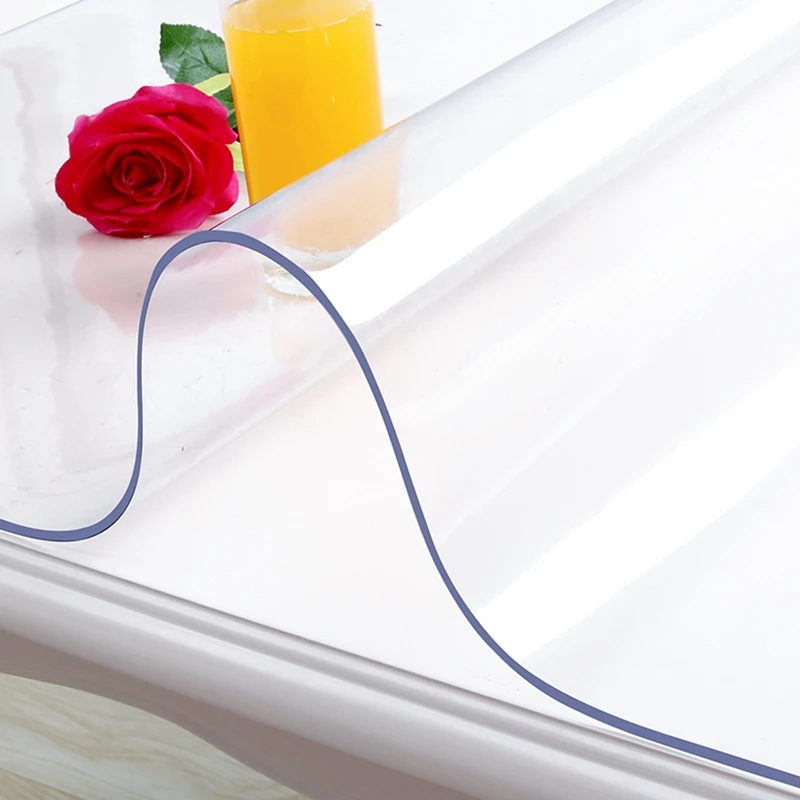 PVC Waterproof Tablecloth Transparent with pattern Kitchen Table Cover Oil Cloth Soft Glass 1.0 mm | Дом и сад
