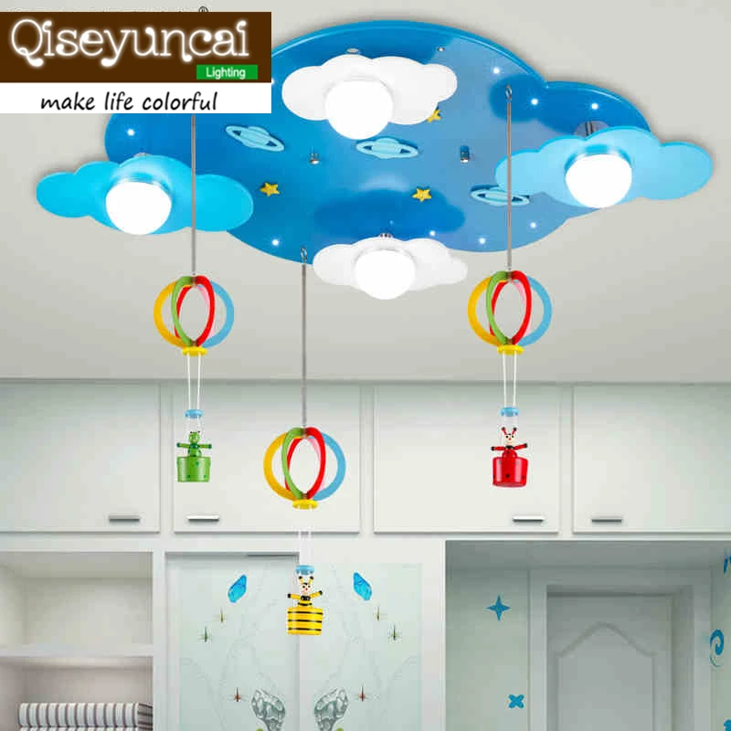 

Qiseyuncai 2017 new Children's bedroom cartoon LED ceiling lights male girl room stars clouds warm creative lighting