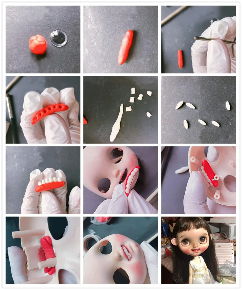 Blythe Doll Special DIY Clay For Teeth and Tongue 7